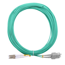 Jarretière opti Multim OM3 50/125 duplex Zipp aqua Turq SC/LC 15.00m