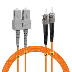 Jarretière optique Multim OM1 62.5/125 duplex Zipp orange ST/SC 3.00m