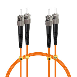 Jarretière optique Multim OM2 50/125 duplex Zipp orange ST/ST 1.00m