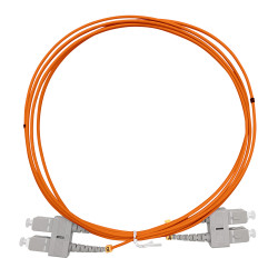 Jarretière optique Multim OM2 50/125 duplex Zipp orange SC/SC 2.00m