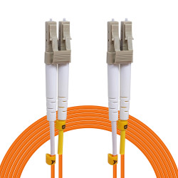 Jarretière optique Multim OM2 50/125 duplex Zipp orange LC/LC 10.00m