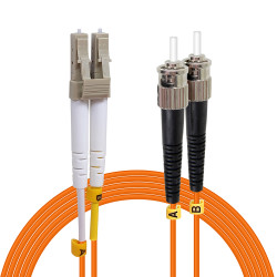 Jarretière optique Multim OM2 50/125 duplex Zipp orange ST/LC 5.00m