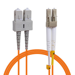 Jarretière optique Multim OM2 50/125 duplex Zipp orange SC/LC 2.00m