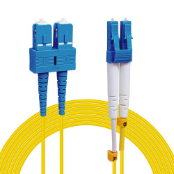 Jarretière optique monomode OS2 9/125 duplex Zipp jaune SC/LC 20.00m