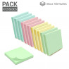 Lot 12 blocs notes adhésives 100 feuilles couleurs pastel 75x75mm
