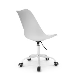 Chaise Bureau Scandinave à roulettes, hauteur réglable Lot de 4 Blanc