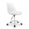 Chaise Bureau Scandinave à roulettes, hauteur réglable Lot de 4 Blanc
