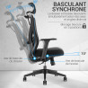 Fauteuil de Bureau soutien lombaire et accoudoirs réglables noir