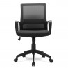 Chaise de bureau roulante avec accoudoirs et soutien lombaire, Noir