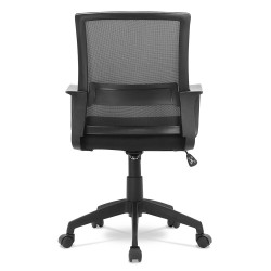 Chaise de bureau roulante avec accoudoirs et soutien lombaire, Noir