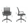 dimensions de la chaise de bureau avec accoudoirs et soutien lombaire