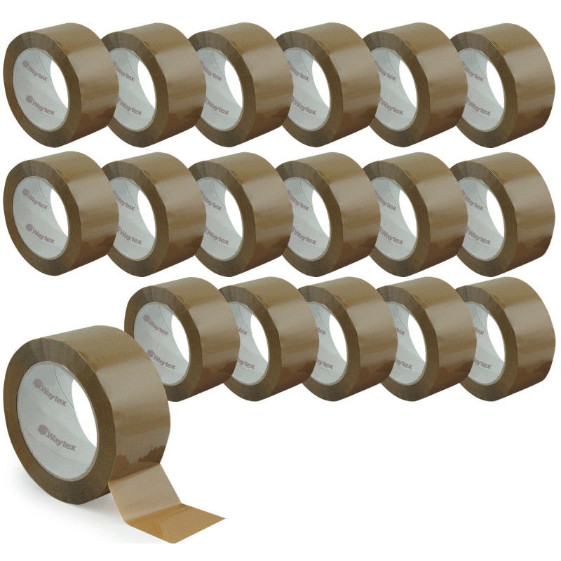 Ruban adhésif d'emballage marron, large 50mm - Lot de 18