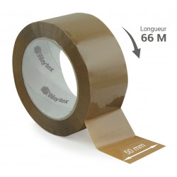Ruban adhésif d'emballage marron, large 50mm - Lot de 18