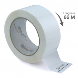 Ruban adhésif d'emballage  blanc, large 50mm - Lot de 36
