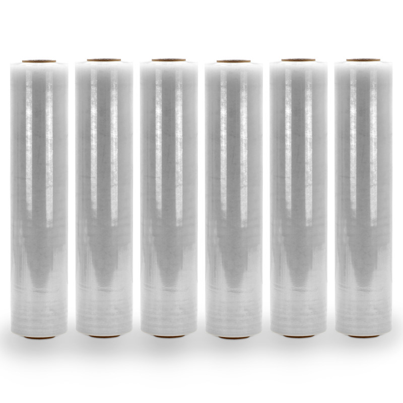 Pack 6 Films palette transparent 50cm x 250m 25 microns étirable