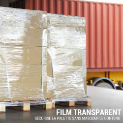 Pack 6 Films palette transparent 50cm x 250m 25 microns étirable