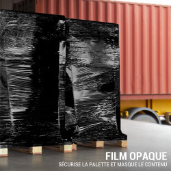 Pack 6 Films palette noir 50cm x 250m 25 microns étirable