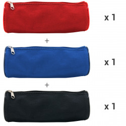Lot de 3 Trousses Rondes Fourre-tout multiusage 3 Couleurs assorties