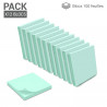 Lot 12 blocs notes adhésives 100 feuilles bleu pastel 75x75mm
