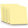 Notes repositionnables carrées jaunes 4x100 feuilles 75x75mm
