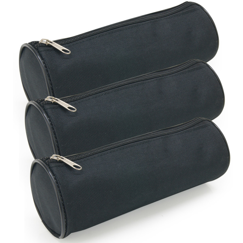 Lot 3 Trousses Rondes Noir Fourre-tout multiusage