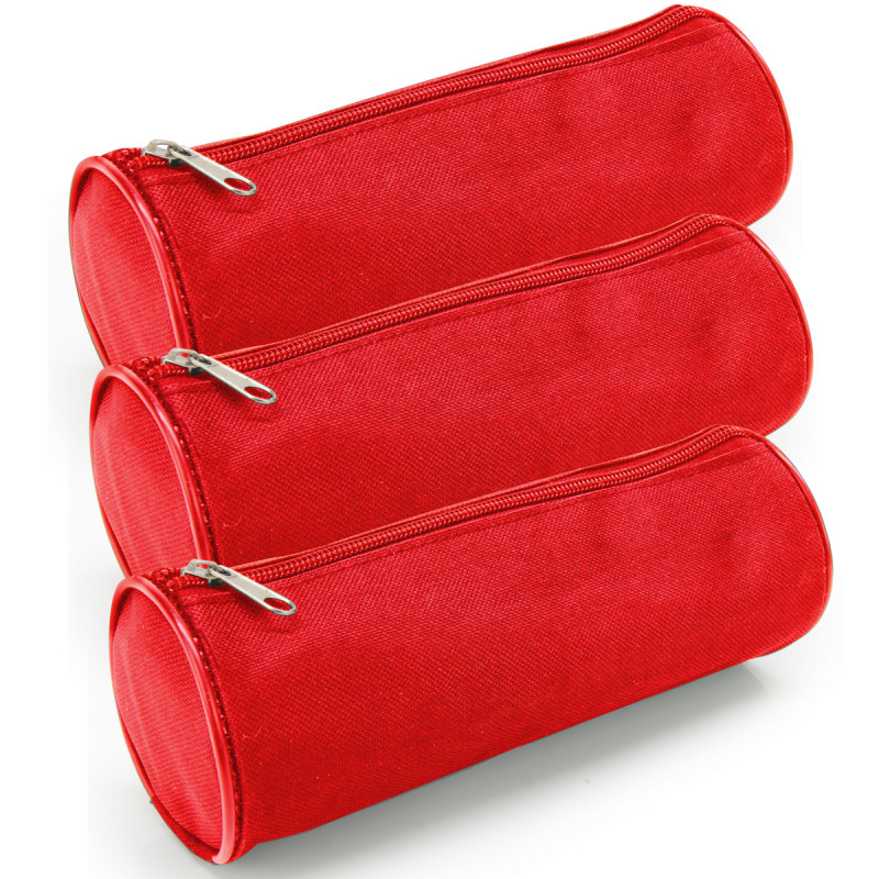 Lot 3 Trousses Rondes Rouges Fourre-tout multiusage