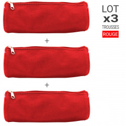 Lot 3 Trousses Rondes Rouges Fourre-tout multiusage