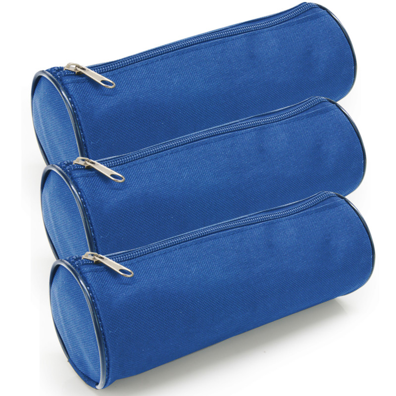 Lot 3 Trousses Rondes Bleues Fourre-tout multiusage