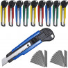 Pack 10 cutters 18mm plastique solide + 20 lames de rechange