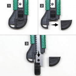 Pack 10 cutters 18mm plastique solide + 20 lames de rechange