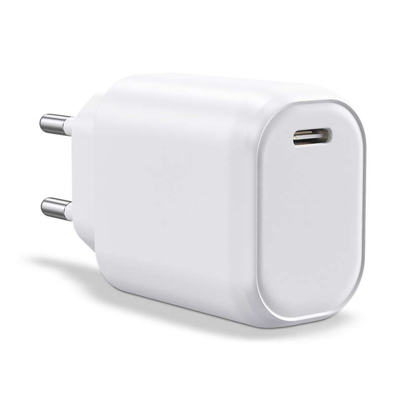 Chargeur Rapide USB-C 20W QC 3.0+PD Sécurisé Puce IC Blanc Prise EU
