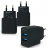 Pack 3 Chargeurs Rapides USB-C 20W QC 3.0+PD Blanc avec Puce IC 