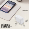 Pack 3 Chargeurs Rapides USB-C 20W QC 3.0+PD Blanc avec Puce IC 