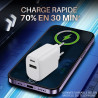 Pack 3 Chargeurs Rapides USB-C 20W QC 3.0+PD Blanc avec Puce IC 