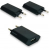 Pack 3 Prises Chargeurs USB Universel sur Secteur, 2 broches Noir