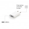 Pack 3 Prises Chargeurs USB Universel sur Secteur, 2 broches Noir
