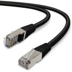Câble réseau RJ45 Cat. 6a 100% cuivre S/FTP LSOH noir 10.00m