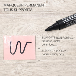 Lot de 24 Marqueurs Permanents Encre indélébile Noirs Pointe Ogive