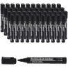 Lot de 48 Marqueurs Permanents Encre indélébile Noirs Pointe Ogive