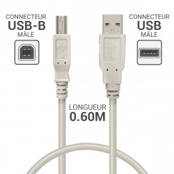 Cordon USB pour imprimante 1.80m beige
