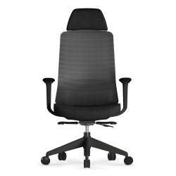 Fauteuil Bureau accoudoirs ajustables et hauteur réglable, noir