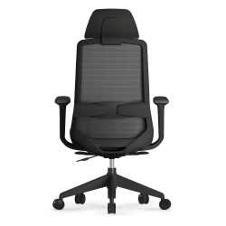 Fauteuil Bureau accoudoirs ajustables et hauteur réglable, noir