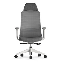 Fauteuil Bureau gris, accoudoirs ajustables et hauteur réglable