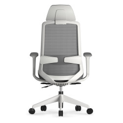 Fauteuil Bureau gris, accoudoirs ajustables et hauteur réglable