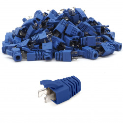 Manchons RJ45 anti-traction bleu, Lot de 100, Cat. 6
