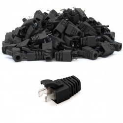 100 manchons de finition anti-traction pour câble RJ45, couleur noir