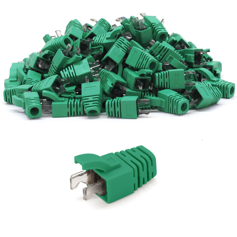 Manchons RJ45 anti-traction vert, Lot de 100, Cat. 6