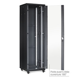Armoire Réseau 42U 19 Pouces 600x600 Noir - Baie de Brassage Serveur Informatique Montée