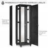 Armoire Réseau 42U 19 Pouces 600x600 Noir - Baie de Brassage Serveur Informatique Montée