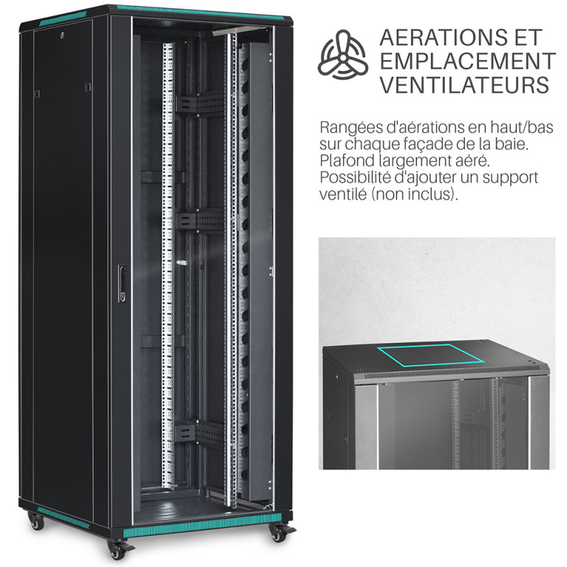 Baie Informatique 42U 800*800 Avec 4 Ventileteurs 2 Caches En Vente Au